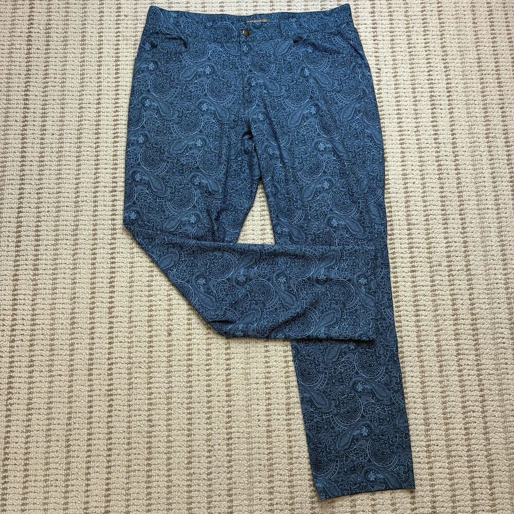 Peter Millar Crown Sport Men's 36x31 Blue Paisley Golf Performance Pants